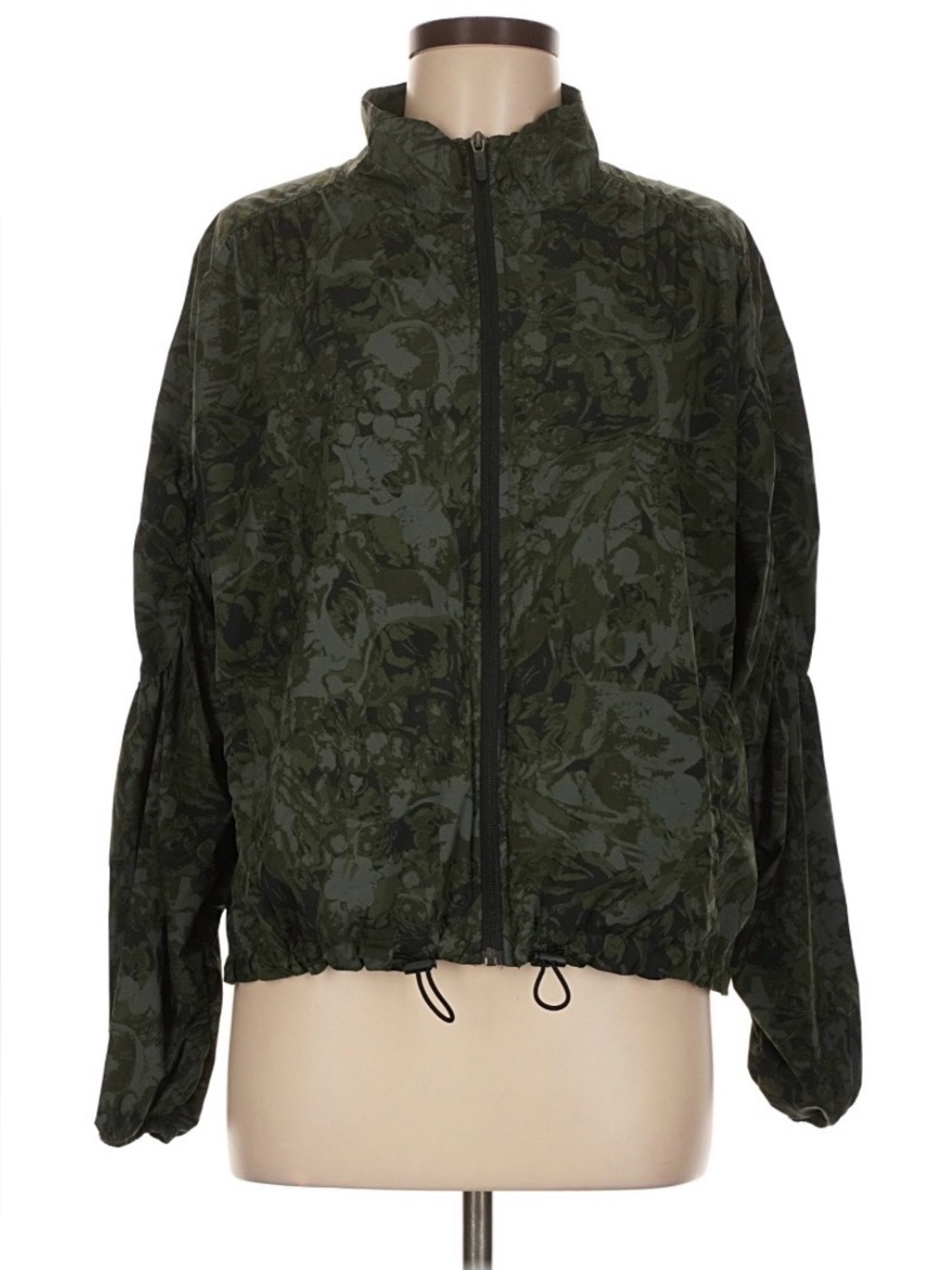 Zella Olive Green Camo Lightweight Zip-Front Jacket